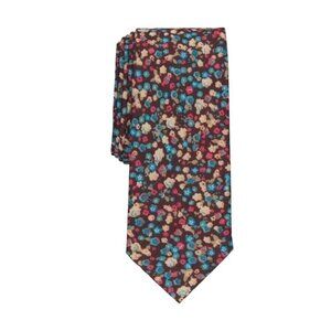 Original Penguin Mens Brown Colorful Floral Slim Cotton Neck Tie New
